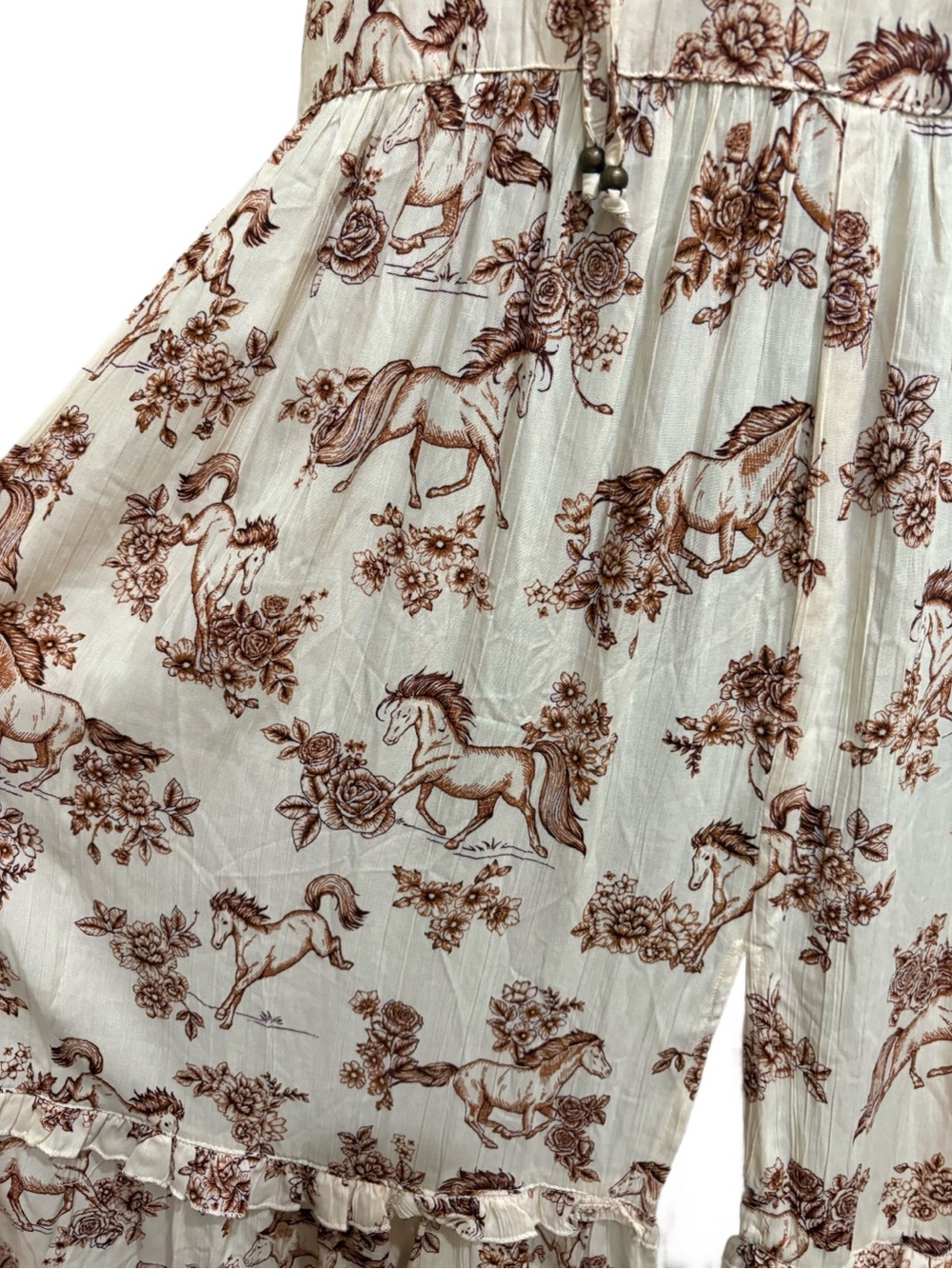 Angie Horse Print Cream Floral Lace-Trim Maxi Dress⭐️NWT⭐️ - Picture 4 of 8